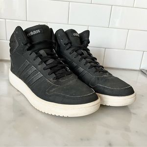 ADIDAS WOMENS 10.5 black HOOPS 2.0 HIGH TOP SNEAKERS SHOES BASKETBALL